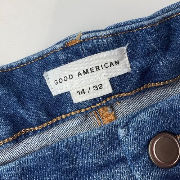 Good American 14 Good Legs Straight High-Rise Denim Jeans Medium Wash - Picture 4 of 11